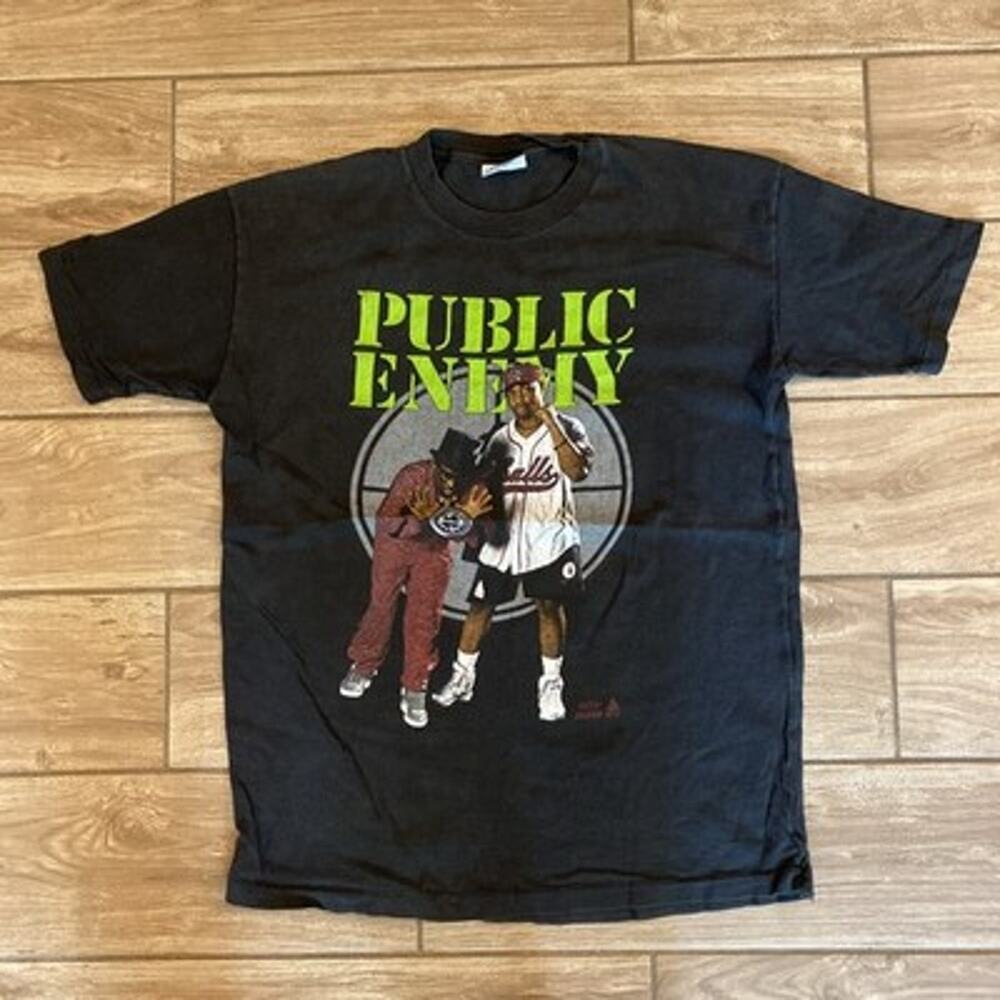 Vintage 1991 Public Enemy Apocalypse '91 Rap Tee Concert Tour T-Shirt Hanes XL